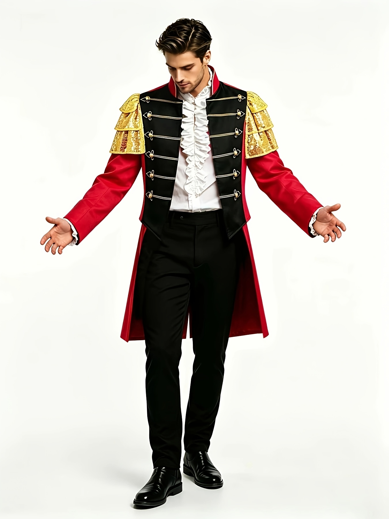 Men's Vintage Court Stand-Up Collar Tailcoat Jacket